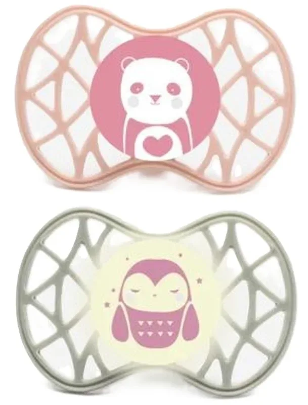 nuvita AIR.55 symmetrischer Nuggi, Panda und Eule, ab 6 Monate (2 Stk)