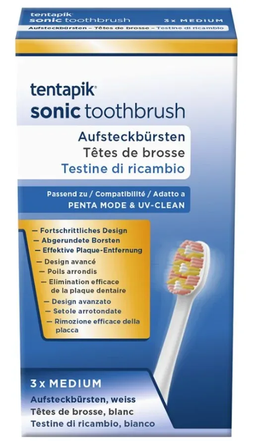 tentapik Aufsteckbürsten medium white (3 Stk)