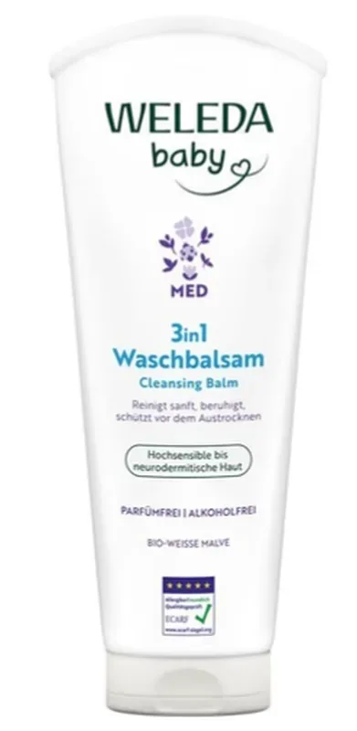 Weleda Baby 3in1 Waschbalsam, Weisse Malve (200ml)
