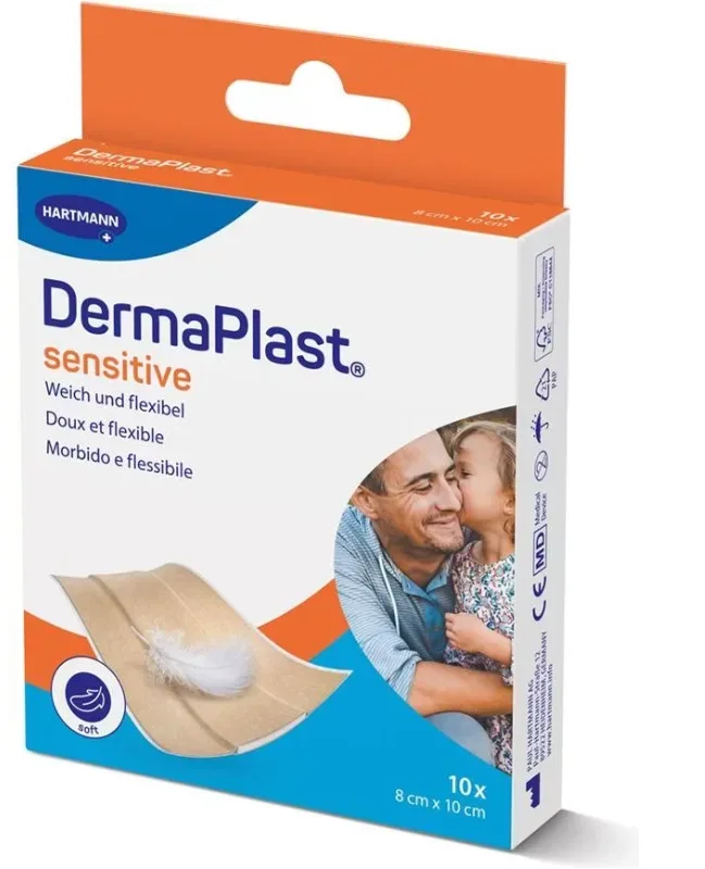 DermaPlast sensitive Schnellverband, 8x10cm (10 Stk)