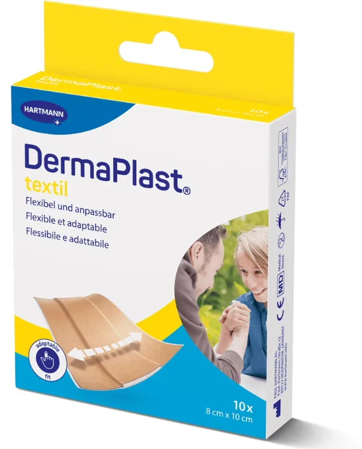 DermaPlast textil Schnellverband, 8x10cm (10 Stk)