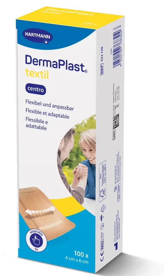 DermaPlast textil Wundpflaster, Centro, 4x6cm (100 Stk)