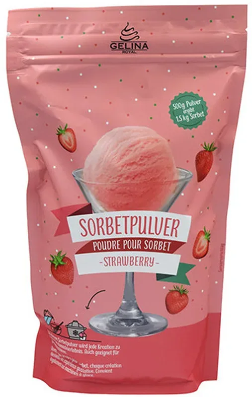 Gelina Royal Glacépulver, Erdbeersorbet (500g)