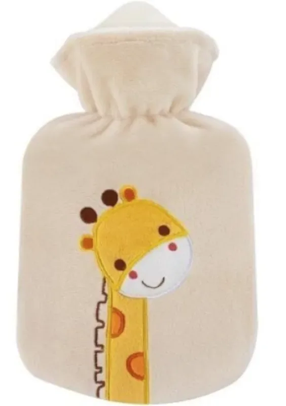 Sänger 0.8-Liter-Wärmflasche mit Velours-Flauschbezug mit Giraffenmotiv (1 Stk)