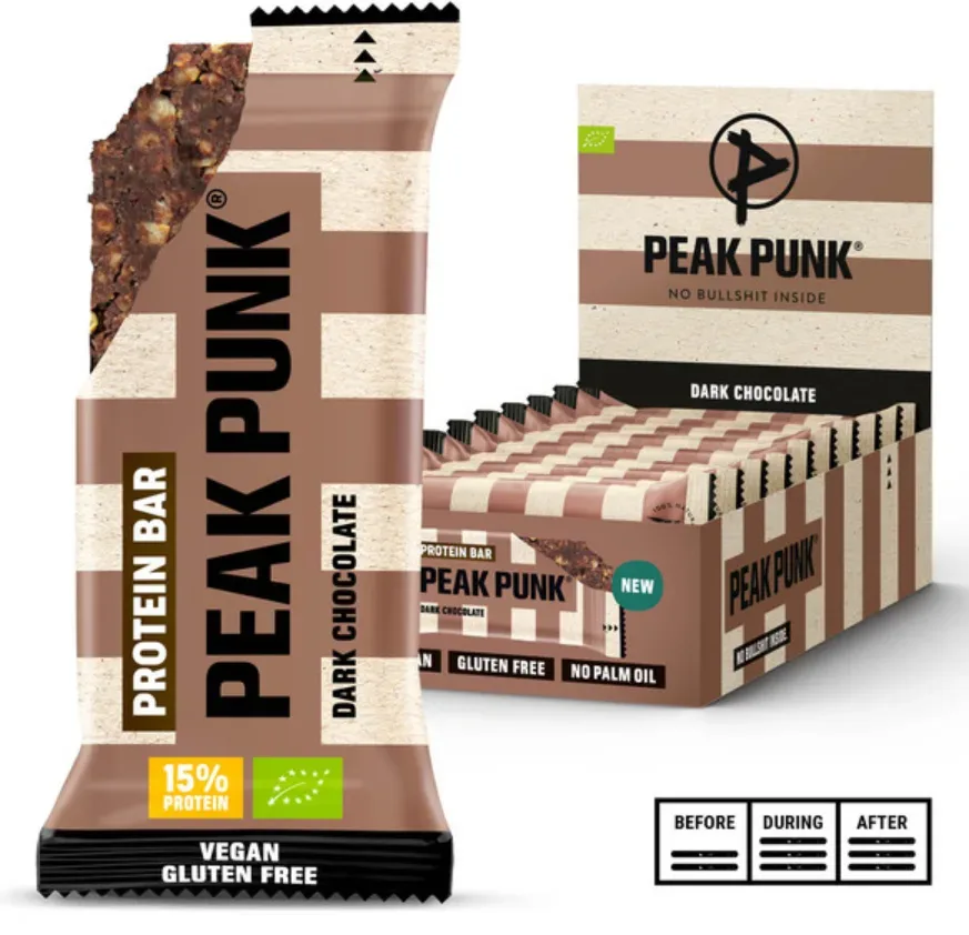 PEAK PUNK Bio Protein Bar Dark Chocolate (12x55g)
