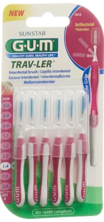SUNSTAR Gum Proxabrush TravLer 1.4mm Interdentalbürsten (6 Stk)