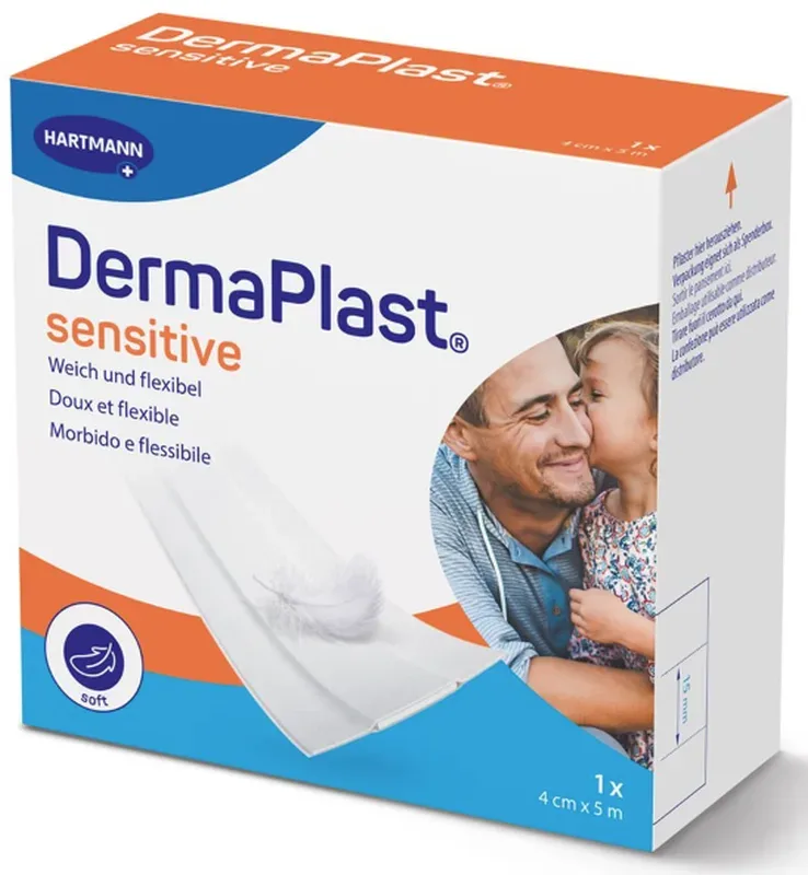 DermaPlast sensitive Schnellverband, weiss, 4cmx5m (1 Stk)