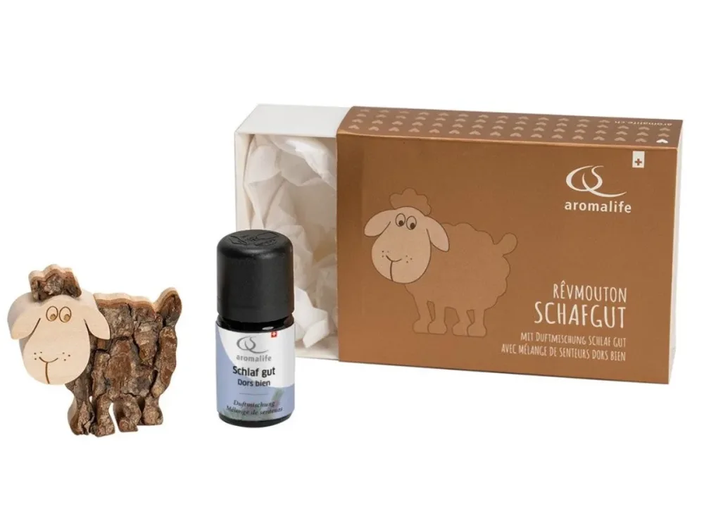 Aromalife SchafGut aus Holz Geschenkset, inklusive Duftmischung Schlaf Gut, 5ml (2-teilig)