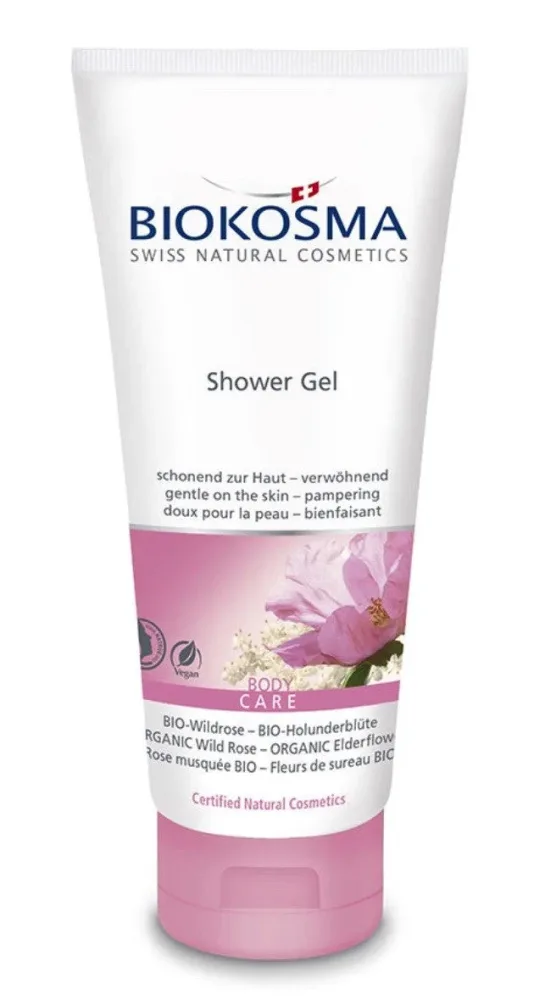 Biokosma - Duschgel Bio-Wildrose – Bio-Holunderblüte, Shower Gel BIO-Wildrose BIO-Holunderblüte, 200 ml