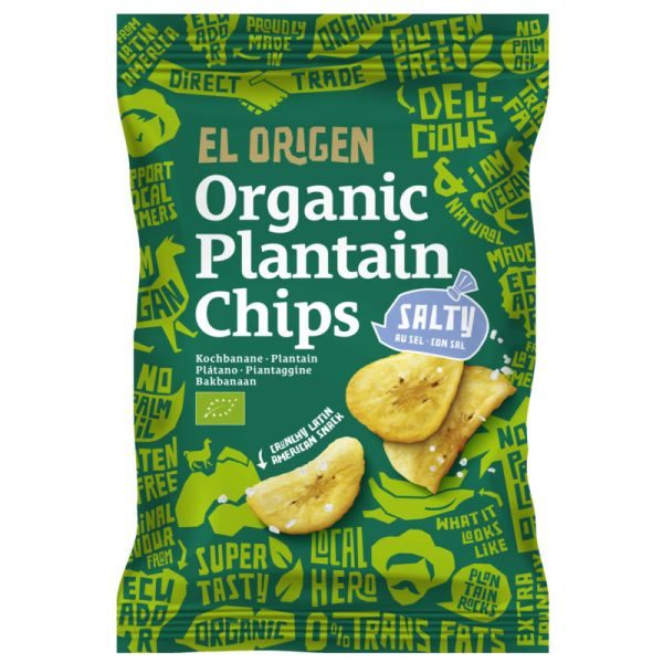 El origen Organic Plantain Chips Meersalz 80g