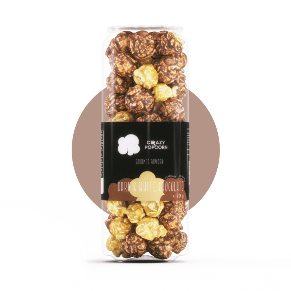 Crazy Popcorn Dark & White Chcolate 70g