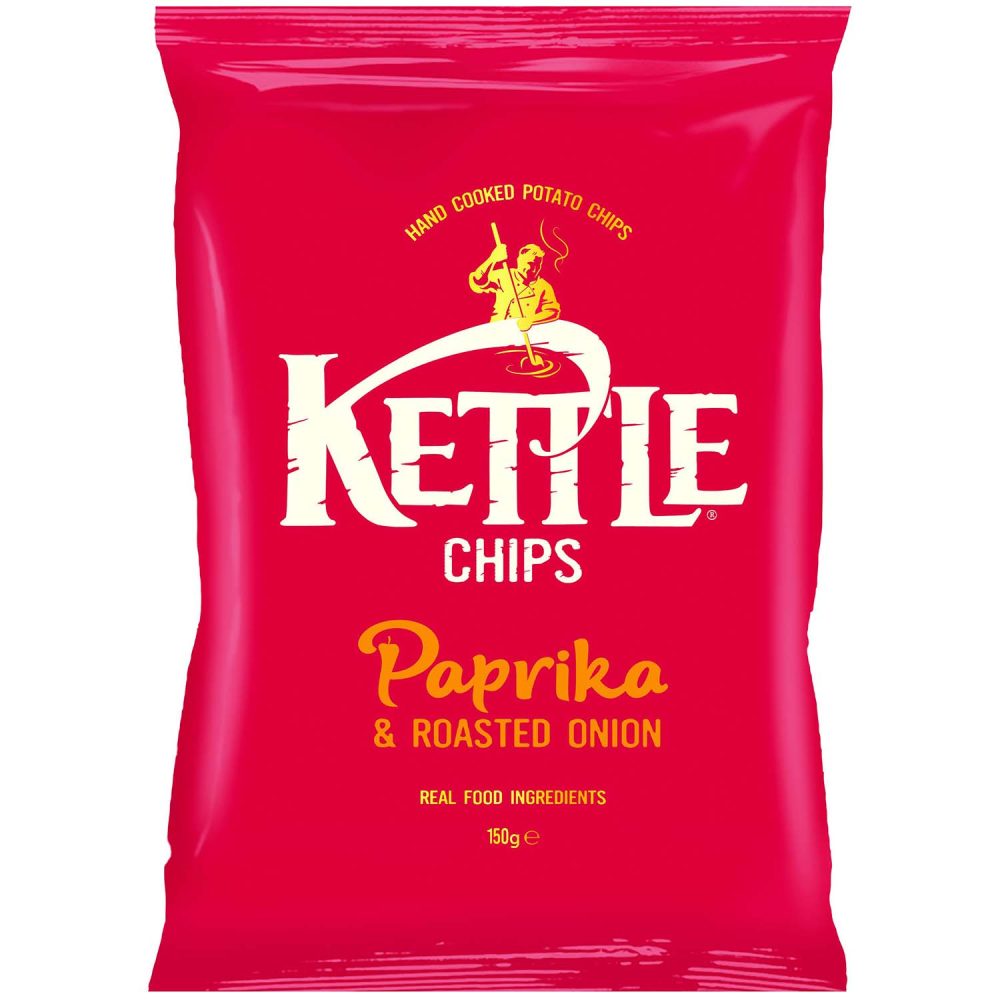 Kettle Chips Paprika & Roasted Onion 130g Handfrittierte Kartoffel Chips