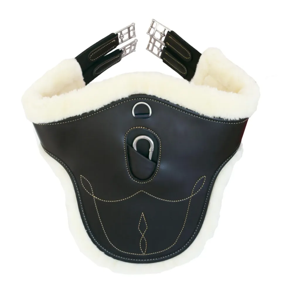 Kentucky Lammfell Stollengurt - schwarz Sattelgurtlänge: 140 cm, Farbe: Schwarz