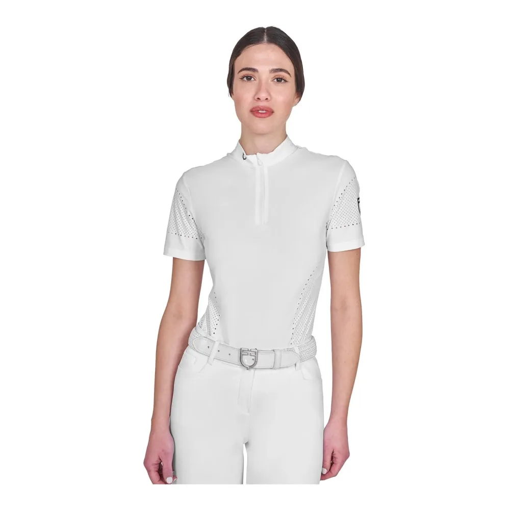 Equestro Trainingsshirt perforiert Kurzarm Damen - Weiss -  Grösse: S, Farbe: Weiss