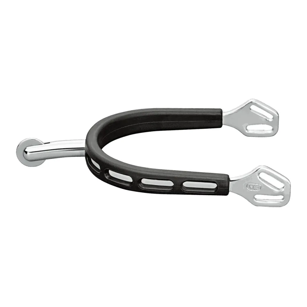 Sprenger Sporen ULTRA fit Extra Grip - Edelstahl rostfrei, 40 mm abgerundet mit kleinem Ballrad - Silber/Schwarz -