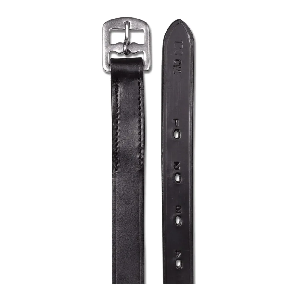 Star Steigbügelriemen Leder 2.5 cm - Schwarz -  Länge: 130 cm, Farbe: Schwarz