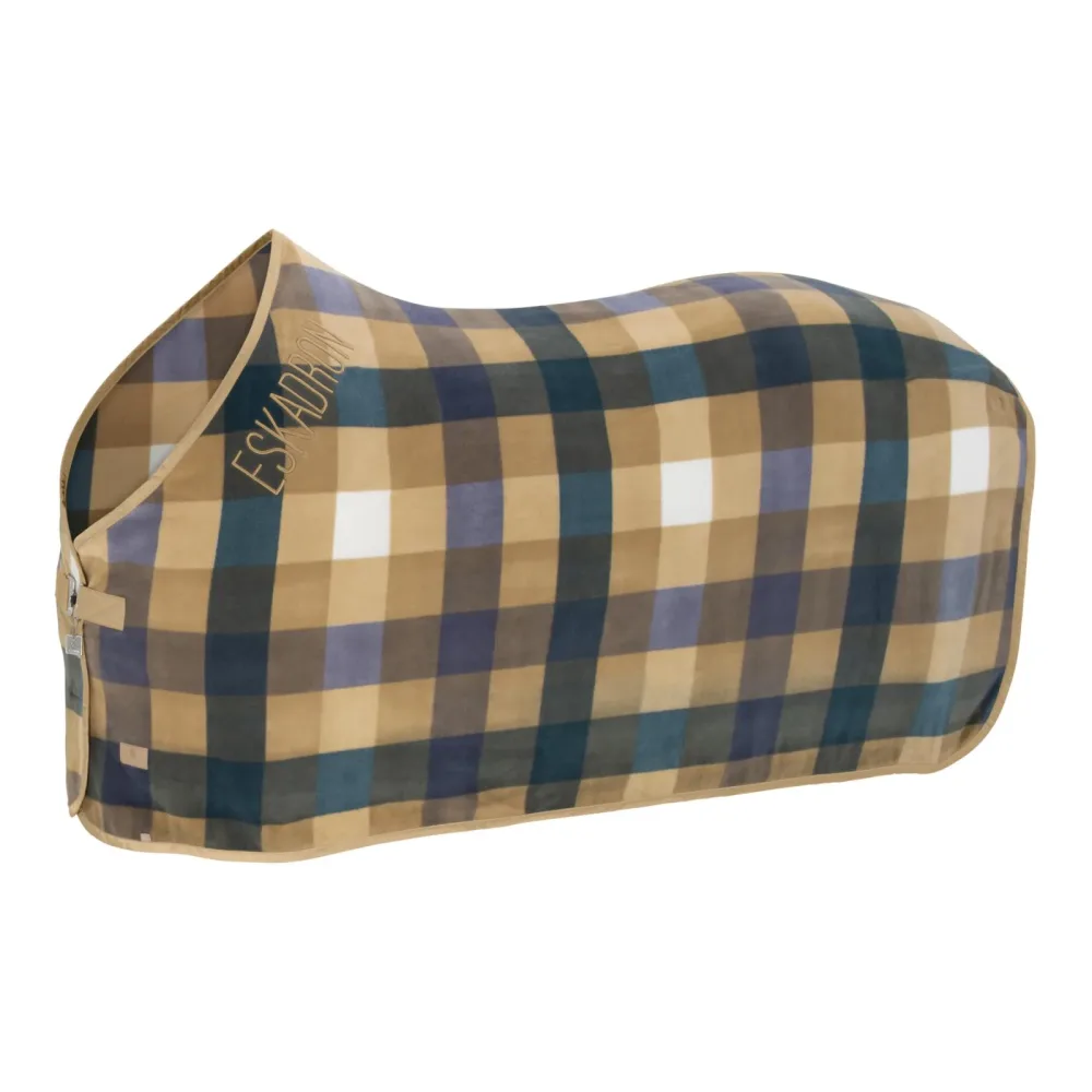 Eskadron Abschwitzdecke FLEECE CHECK Classic Sports SS26 - Sierra-Orchid-Ocean-White -  Grösse: M