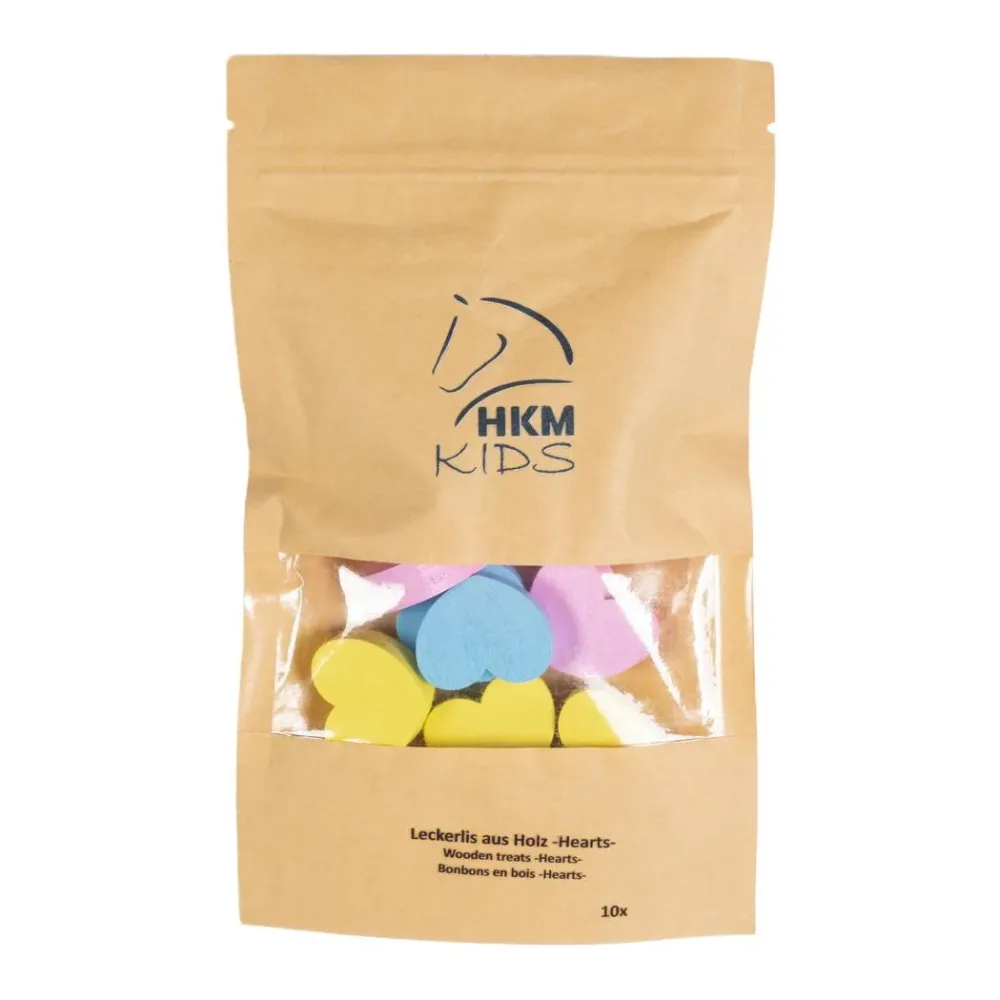 HKM Leckerlis aus Holz - Hearts - gelb/rosa/aqua -