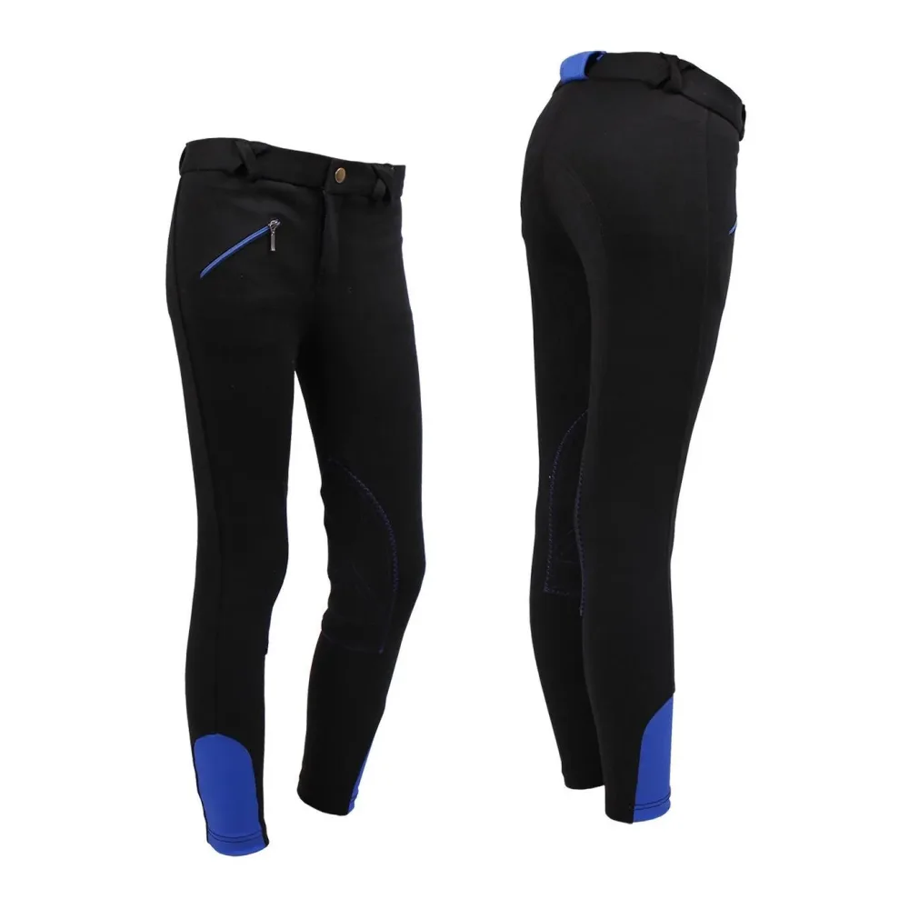 QHP Reithose Junior - Schwarz -  Farbe: Schwarz, Grösse Bekleidung Kinder: 98