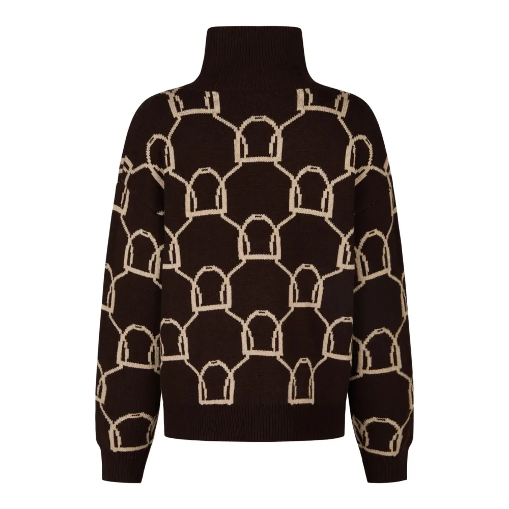 Eskadron Strick-Rollkragen Pullover Heritage 25/26 - Black Truffle-Beige -  Grösse: L