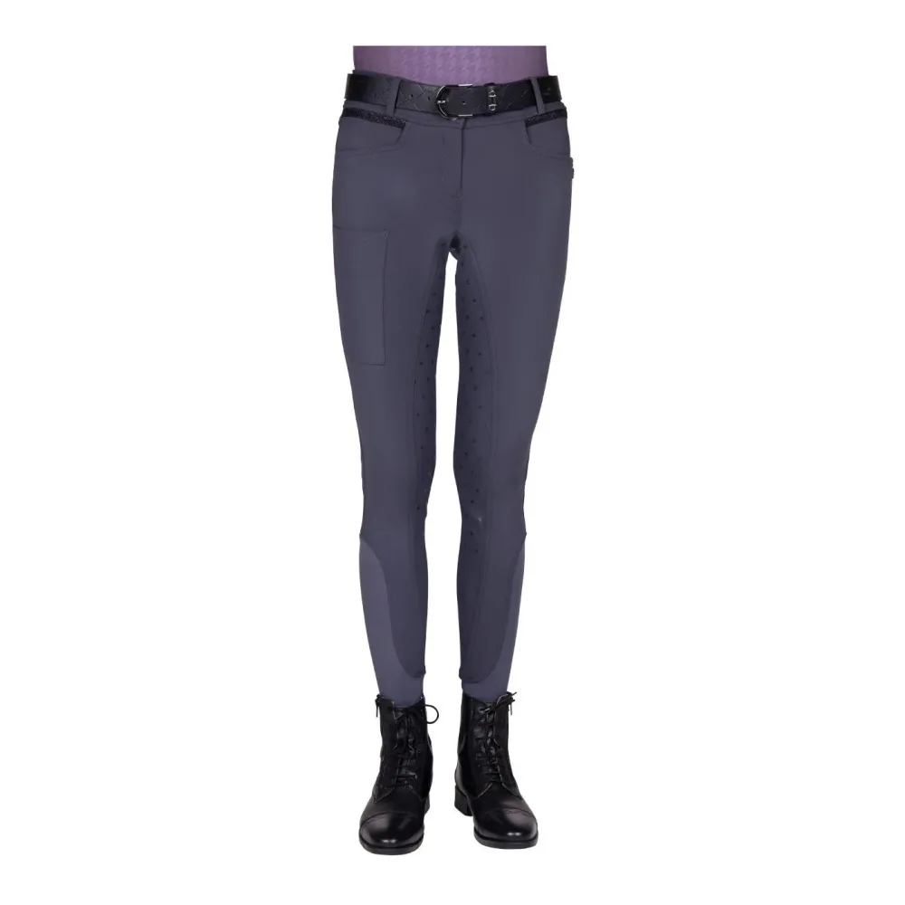 QHP Reithose Fayen Vollbesatz Damen - Ash -  Grösse Hose: 36