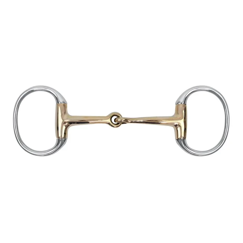 Waldhausen Olivenkopfgebiss Cupris einfach gebrochen - Silber/Gold -  Länge: 13,5 cm
