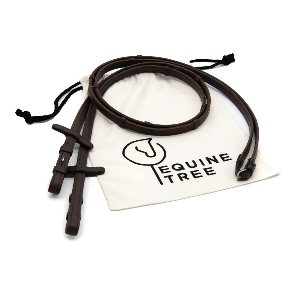 EquineTree Zügel Mela gummiert Braun/Silber