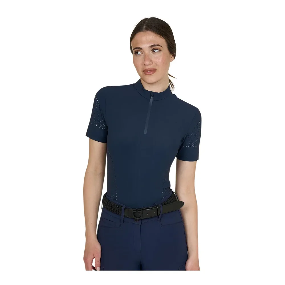 Equestro Trainingsshirt perforiert Kurzarm Damen - Navy Blazer -  Farbe: Navy Blazer, Grösse: XS