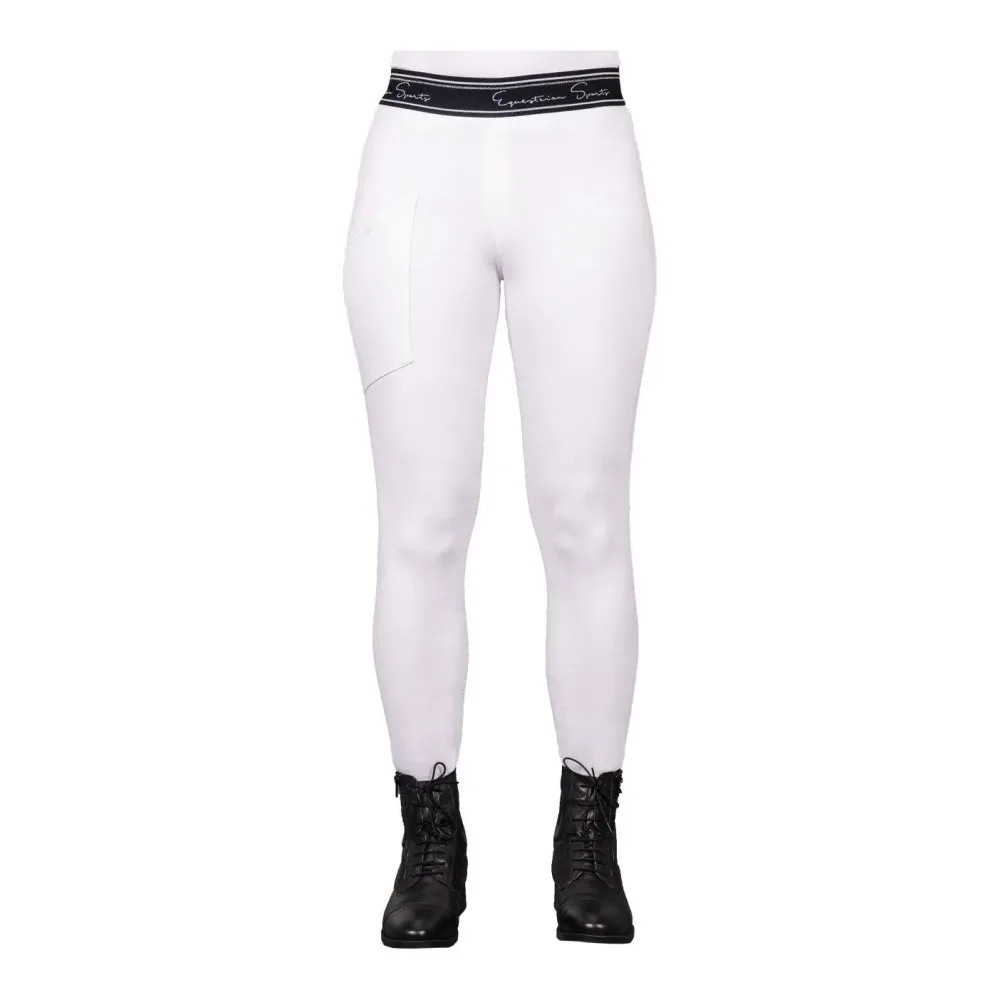 QHP Reitleggings Eden Competition Vollbesatz Damen - Weiss -  Grösse: 40