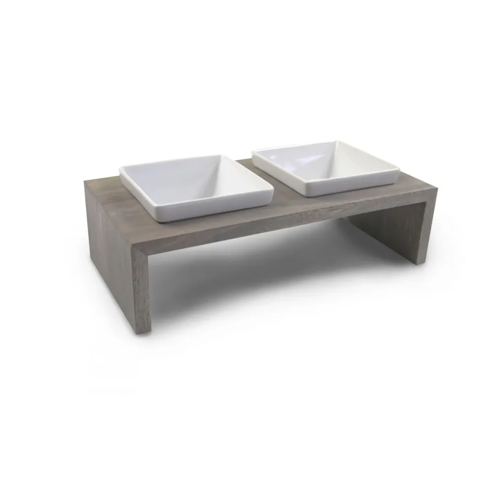 Wolters Futterstation Meshidai True Doppelhundenapf - Schiefer -  Farbe: Schiefer, Grösse: 2 x 1.30 l