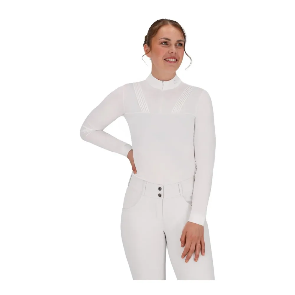 QHP Turniershirt lange Ärmel Vaila - Weiss -  Schuhgrösse: 38