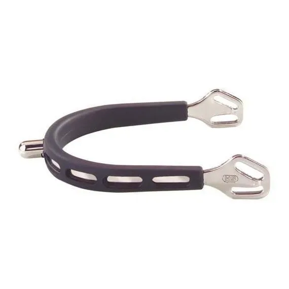Sprenger ULTRA fit EXTRA GRIP Edelstahlsporen - mit Balkenhol Schlaufe - 15mm Dorn abgerundet - Silber/Schwarz -