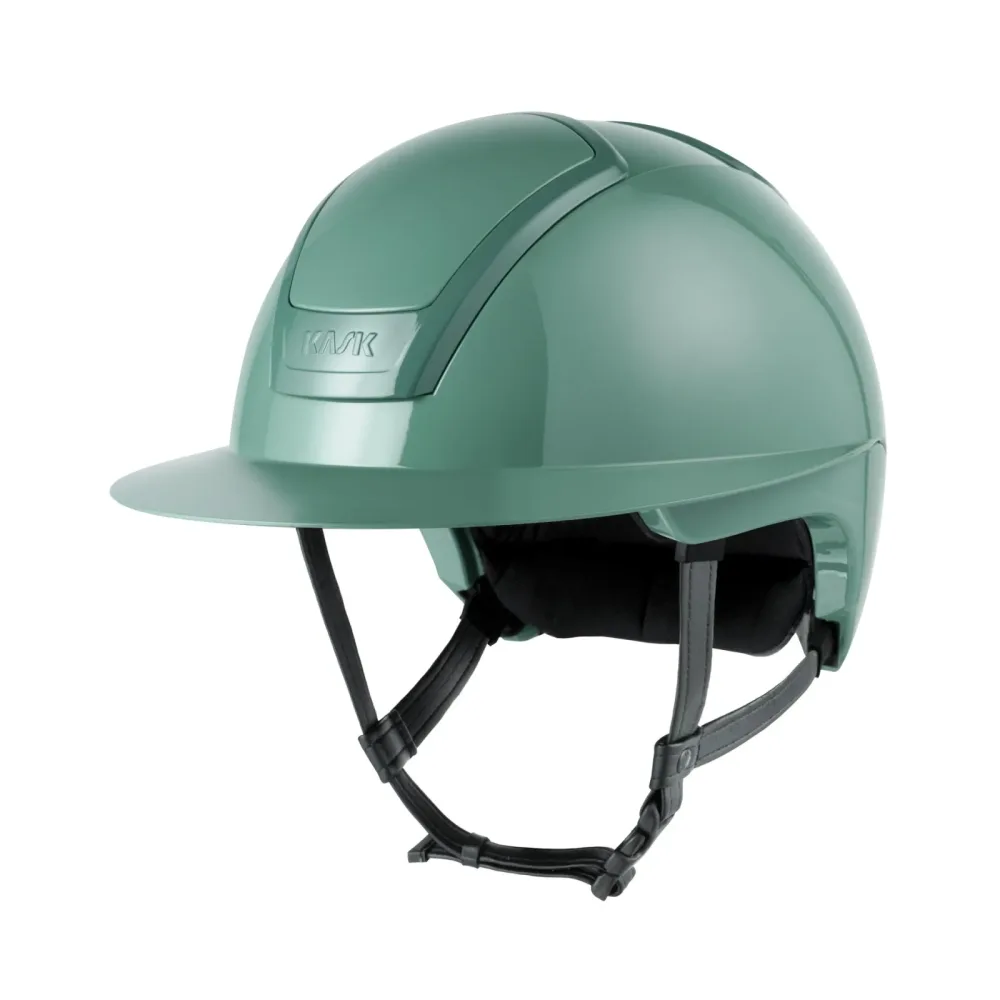 KASK Reithelm Nemesi Shine WP - schwarzer Kinnriemen Mint Green
