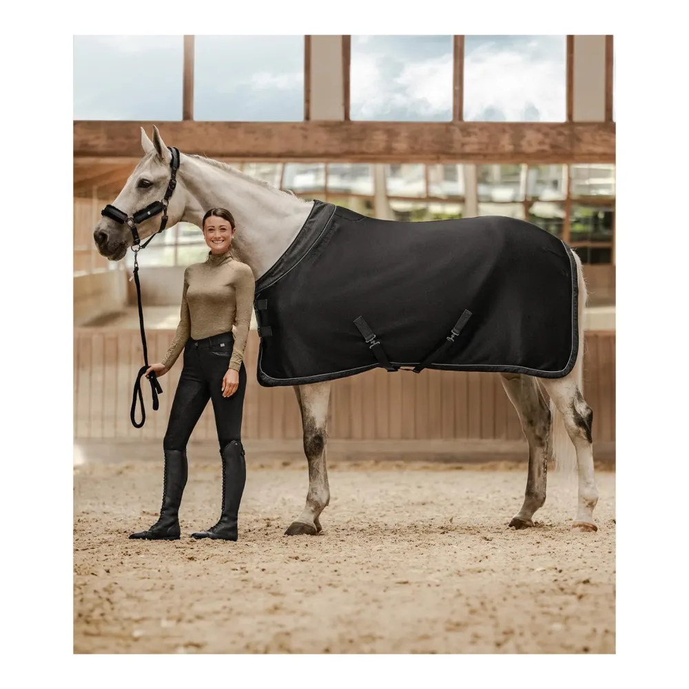 Waldhausen Jerseyabschwitzdecke Phoenix - Schwarz -  Grösse Pferdedecke: 125 cm