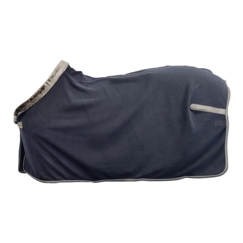 Bucas Fleecedecke Show-Line - Navy/Grey -  Grösse Pferdedecken: 135 cm
