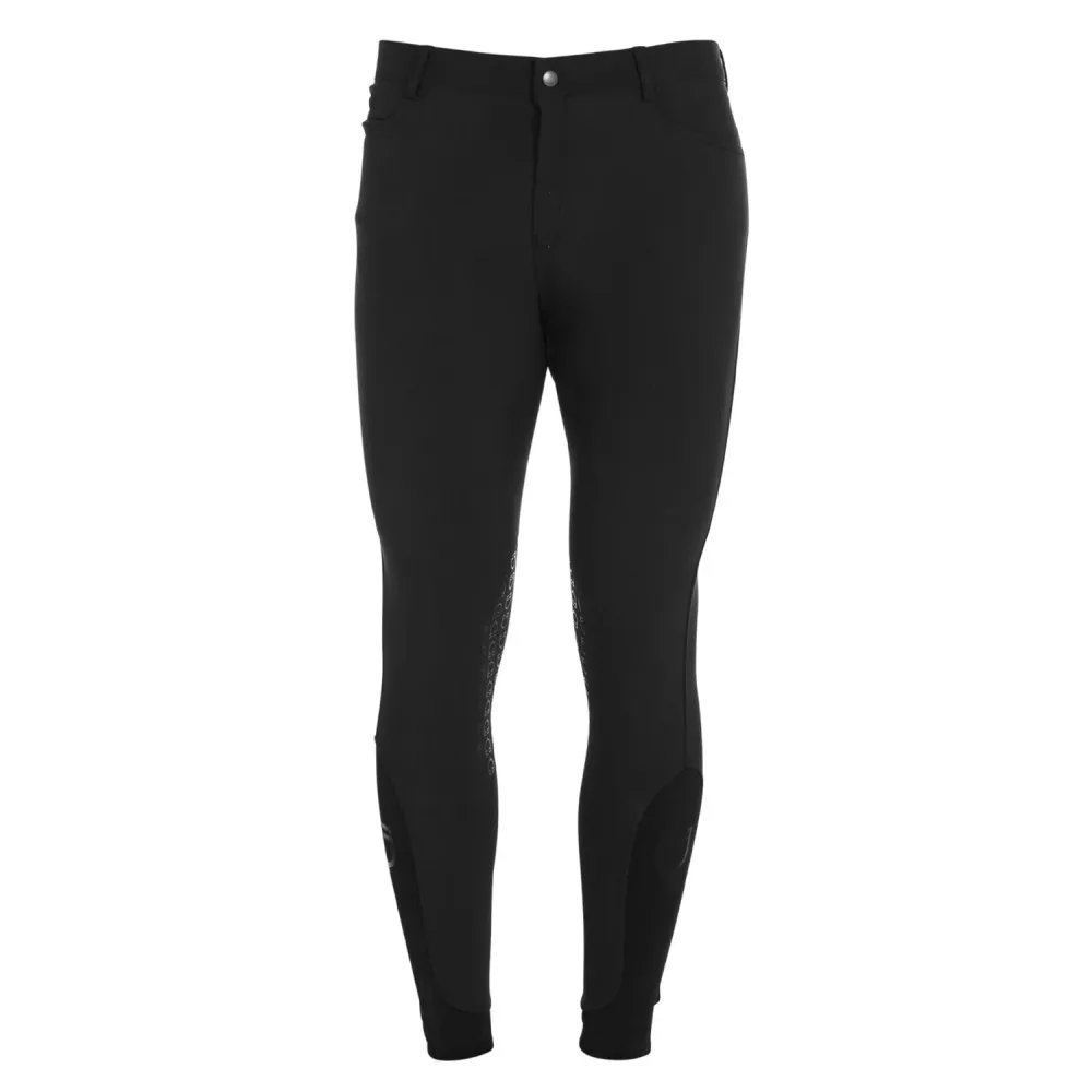 Equestro Reithose Caspar Kniebesatz Herren - Schwarz -  Kleidergrösse Herren DE/IT: DE: 46 / IT: 52, Farbe: Schwarz