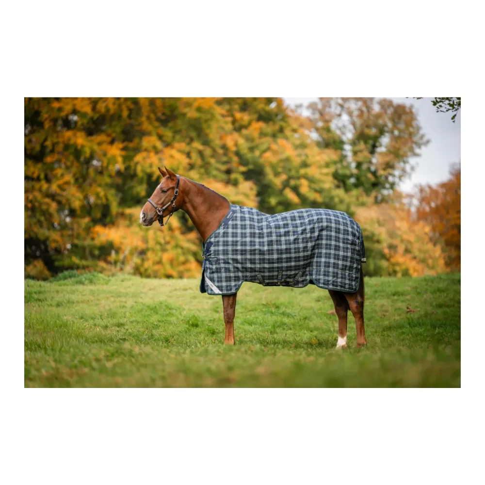 Horseware Weidedecke Rhino Turnout 0g Hunter Check/Green & Navy
