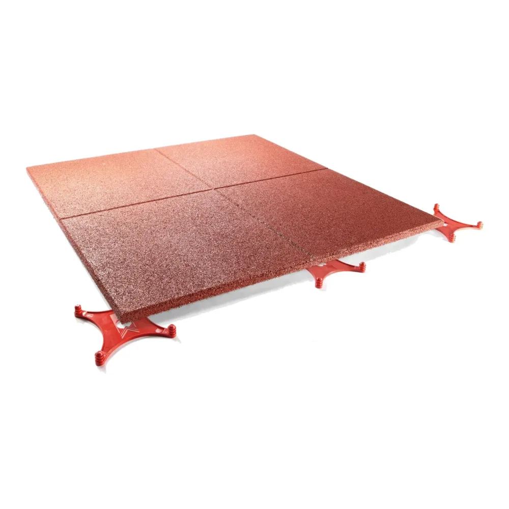 Conradi + Kaiser TERRASOFT® Platte - Rot -  Breite Höhe Länge: 1000 x 1000 x 45 mm, Farbe: Rot