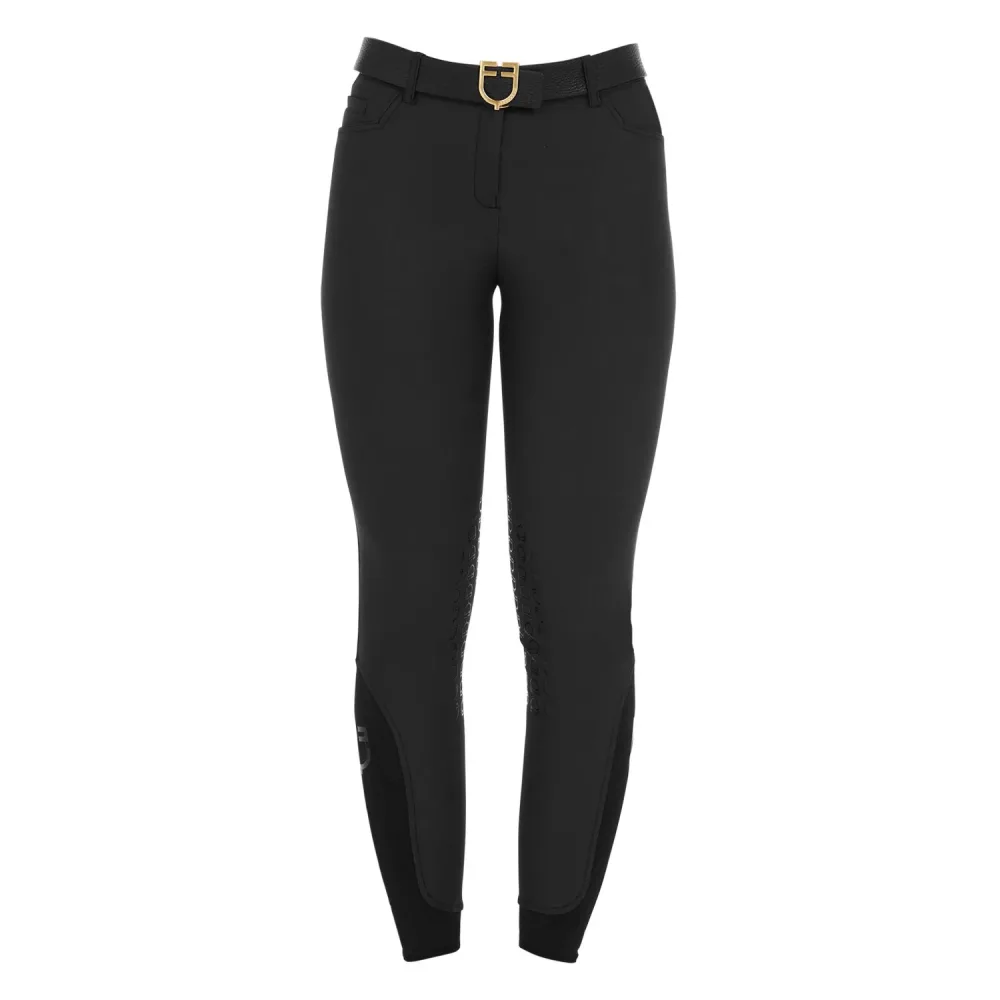 Equestro Reithose Zenda Kniebesatz Damen - Schwarz -  Farbe: Schwarz, Kleidergrösse Damen DE/IT: DE: 40 / IT: 46