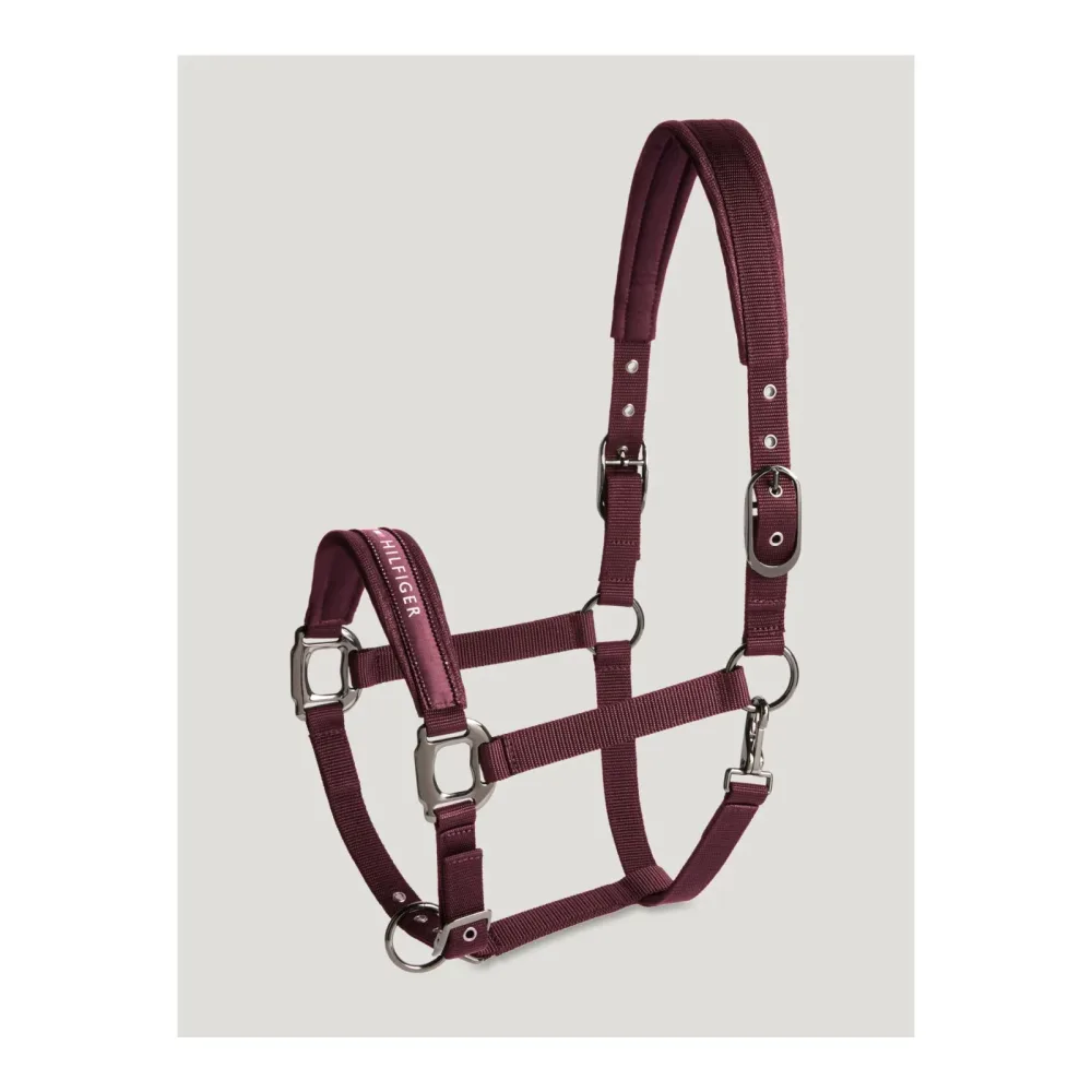 Tommy Hilfiger Equestrian Halfter + Strick Set Yale Shine Deep Burgundy