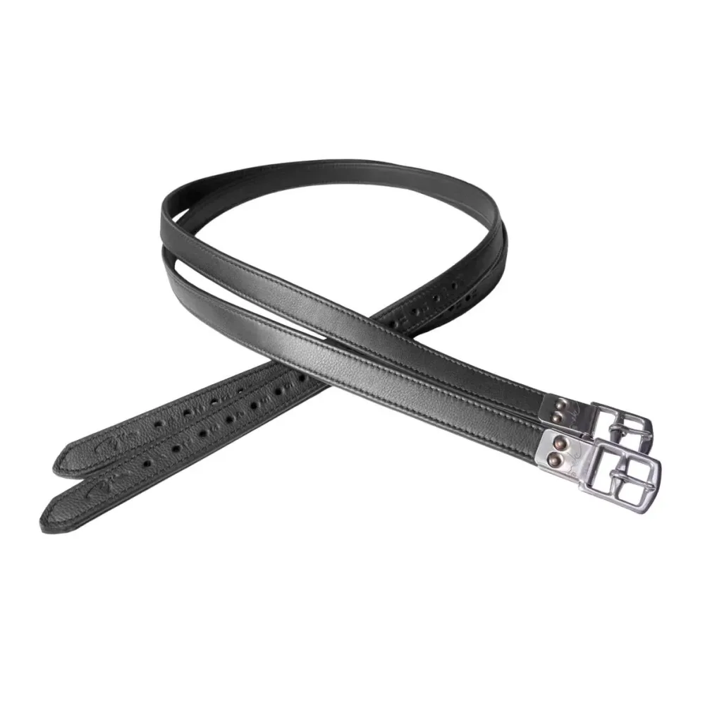 Dy'on Premium Soft Leder Steigbügelriemen - Schwarz -  Farbe: Schwarz, Grösse: 135