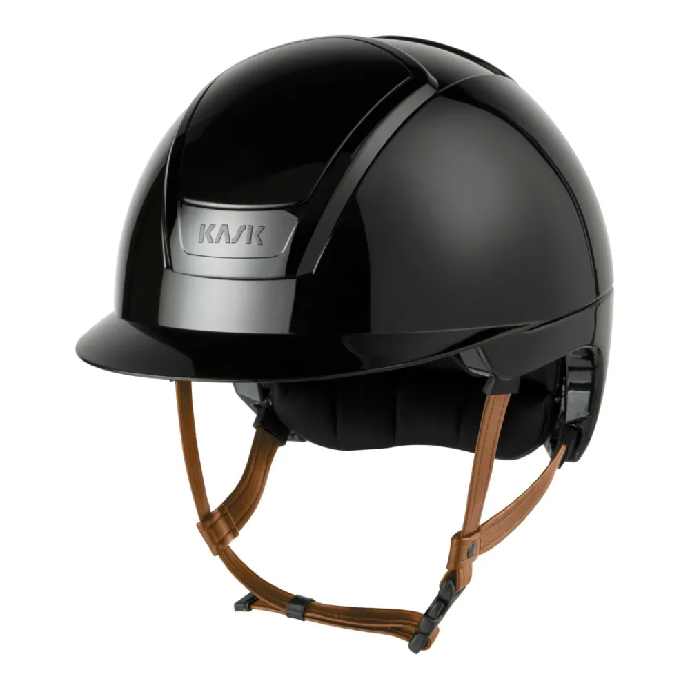 KASK Reithelm Nemesi Shine - brauner Kinnriemen Black