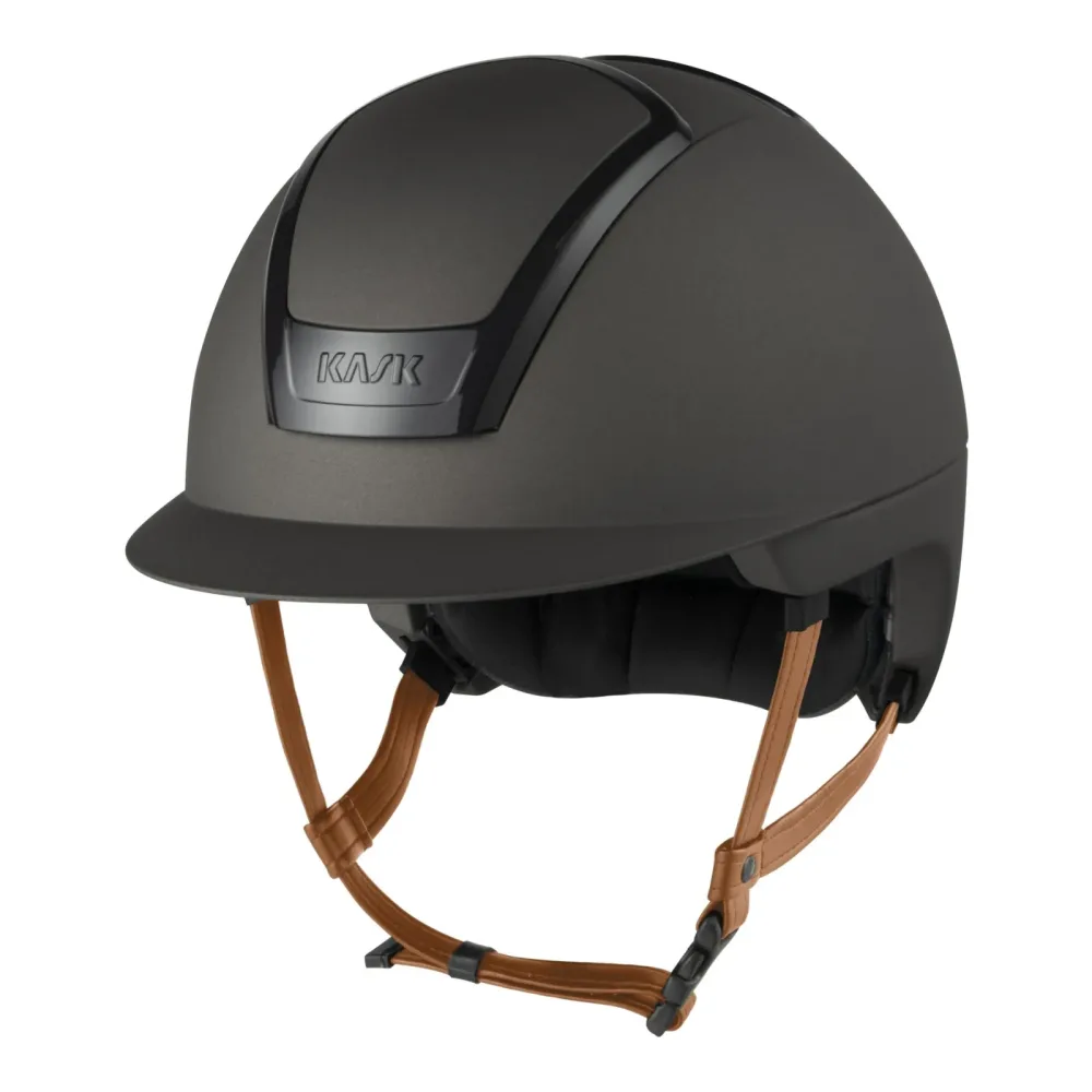 KASK Reithelm Nemesi Metal - brauner Kinnriemen Ash Brown
