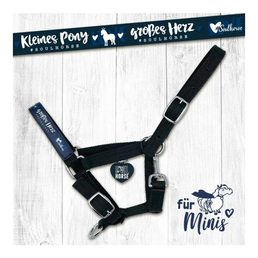 Soulhorse Halfter Shetty & Mini-Shetty - Schwarz -  Farbe: Schwarz, Grösse Halfter: Mini-Shetty