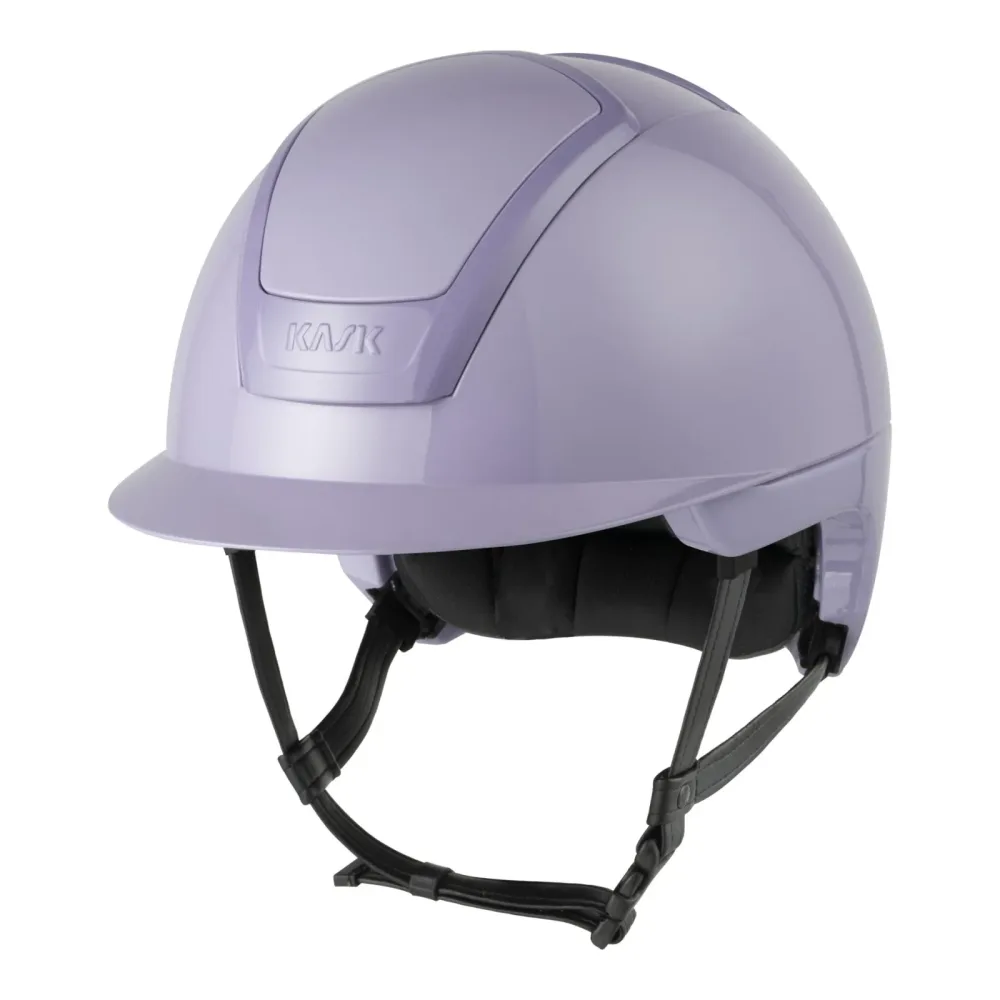KASK Reithelm Nemesi Shine - schwarzer Kinnriemen Cloud Lilac