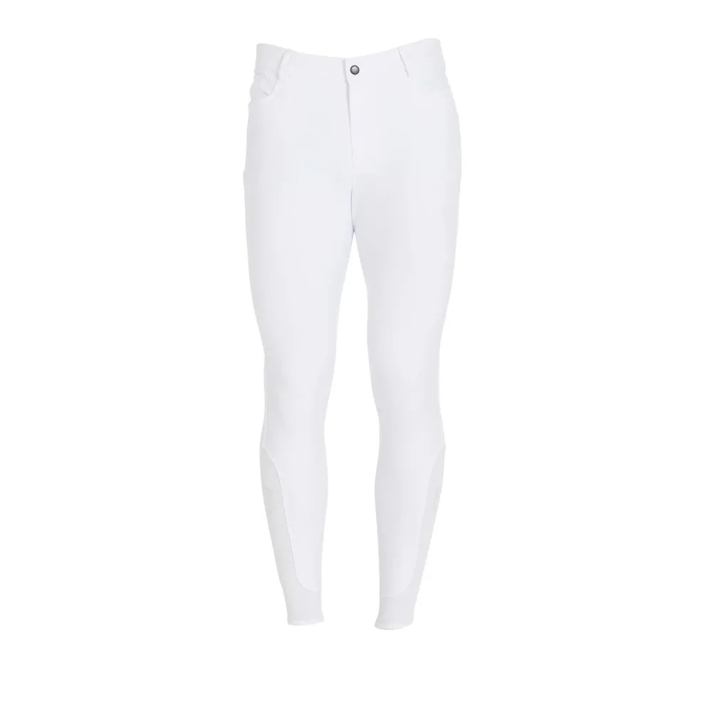 Equestro Reithose Caspar Kniebesatz Herren - Weiss -  Kleidergrösse Herren DE/IT: DE: 48 / IT: 54, Farbe: Weiss