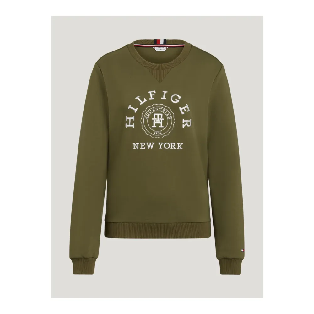 Tommy Hilfiger Equestrian Sweatshirt Evans Damen - Utility Olive -  Grösse Bekleidung Damen: L, Farbe: Utility Olive