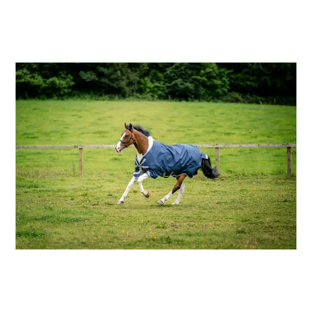 Horseware Weidedecke Amigo 1200D Turnout 0g - Navy/Titanium Grey & Silver -  Farbe: Navy/Titanium Grey & Silver, Grösse Pferdedecke: 160 cm