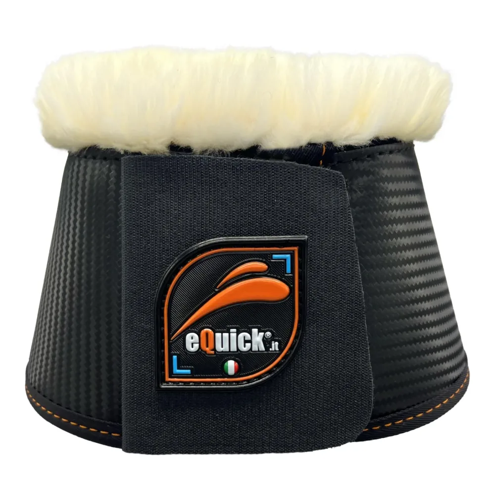 eQuick Hufglocken eOVERREACH CARBON Fluffy - Schwarz -  Grösse: S