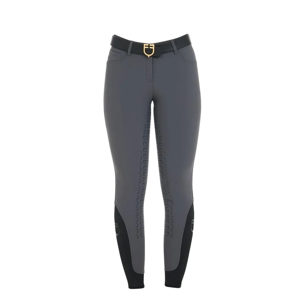 Equestro Reithose Highwaist Vollbesatz Damen - Asphalt -  Farbe: Asphalt, Kleidergrösse Damen DE/IT: DE: 36 / IT: 42